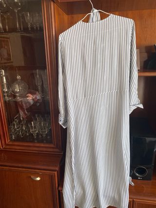 Vestido largo rayas azul y blanco