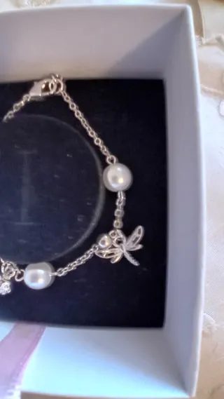 Bracciale Argento con Charms Perle e Libellula