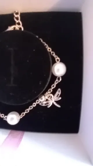 Bracciale Argento con Charms Perle e Libellula