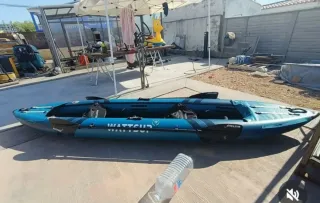 Kayak hinchable azul biplaza