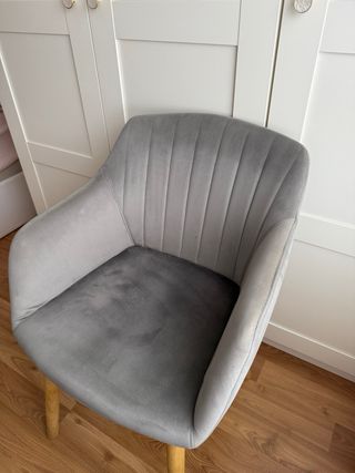 Silla Adslev de comedor/escritorio de ante gris