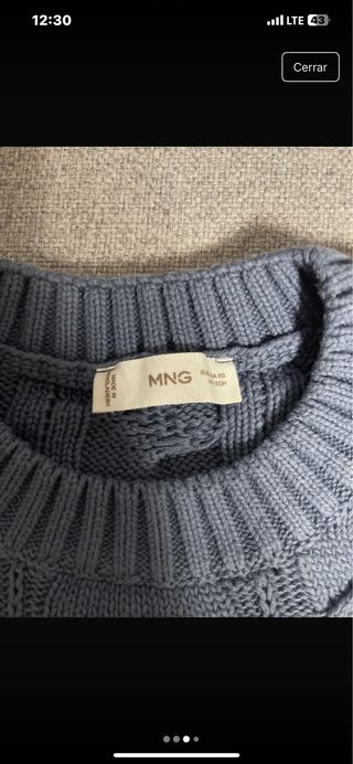Jersey Mango trenzado azul Talla XS/S