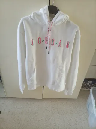 Felpa Jordan bianca con cappuccio