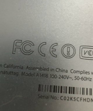 Ordenador Apple iMac modelo A1418 (ESTROPEADO)