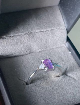 Anillo Plata Zafiro Rosa Certificado GRC