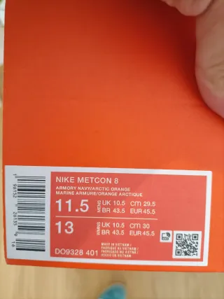 T45,5 Nike Metcon 8  Azul Marino