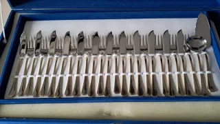 Cubiertos Acero Inoxidable con Filo de Oro