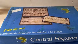 Cubiertos Acero Inoxidable con Filo de Oro