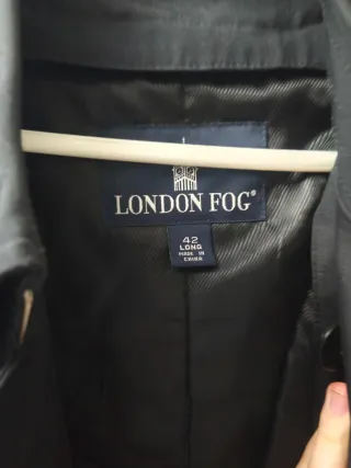 Gabardina London Fog Larga Negra