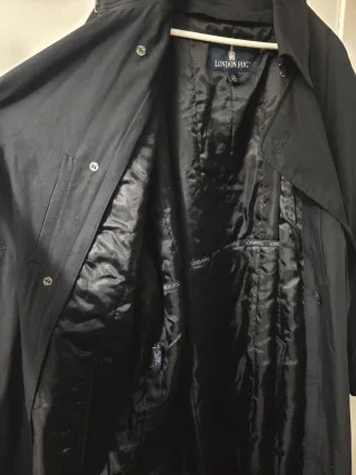 Gabardina London Fog Larga Negra