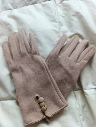 Guantes de lana mujer color beige
