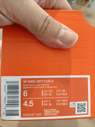 T36,5 Nike Metcon 9 Negras