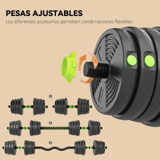 Mancuernas Ajustables 30kg 3 en 1