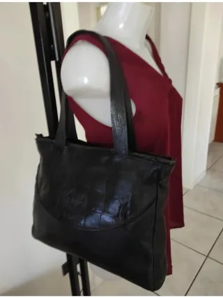 Borsa Ape Regina Vera Pelle Nera