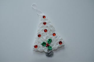 Adorno Árbol Navidad Blanco y Rojo