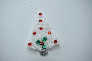 Adorno Árbol Navidad Blanco y Rojo