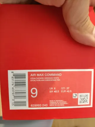 T42,5 Nike Air Max Command  Grises
