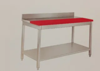 Mesa de acero inoxidable con tabla de polietileno