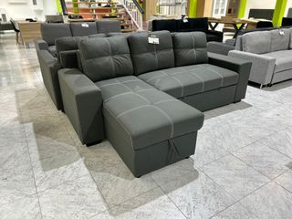 Sofá Cama Gris con Arcón Flex