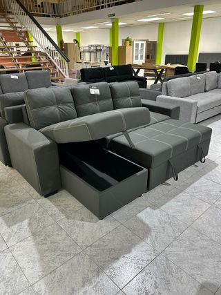 Sofá Cama Gris con Arcón Flex