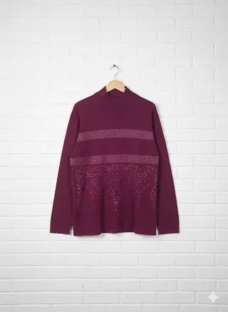 Dolcevita Viola Bordeaux Lurex Fascia Glitter Fior