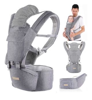 Mochila porta bebé gris