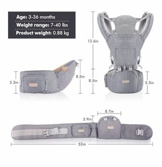 Mochila porta bebé gris