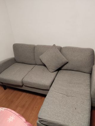 Sofá modular gris de tela