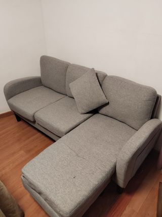 Sofá modular gris de tela