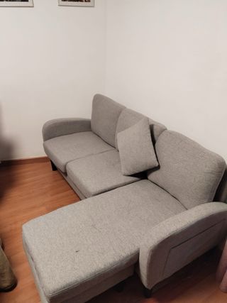 Sofá modular gris de tela