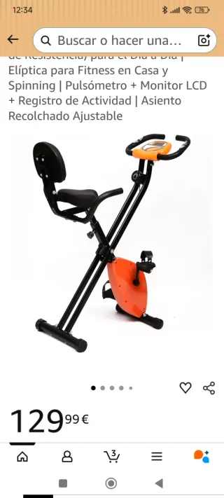 Bicicleta Estática Plegable, fotos Amazon comparar