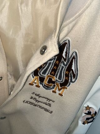 Chaqueta Off White Béisbol Beige/Blanco