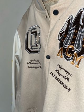 Chaqueta Off White Béisbol Beige/Blanco