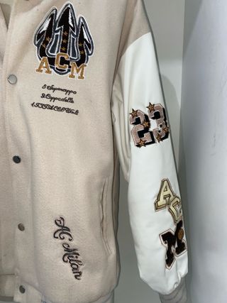 Chaqueta Off White Béisbol Beige/Blanco