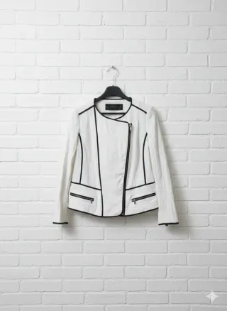 Giacca Bianca e Nera (Tipo Biker/Chanel): Taglia S