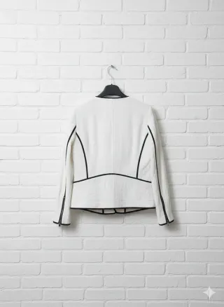 Giacca Bianca e Nera (Tipo Biker/Chanel): Taglia S
