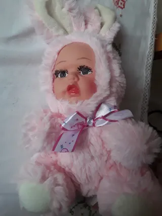 Muñeco peluche osito rosa blando