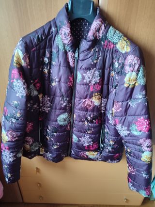 Piumino donna fantasia floreale reversibile