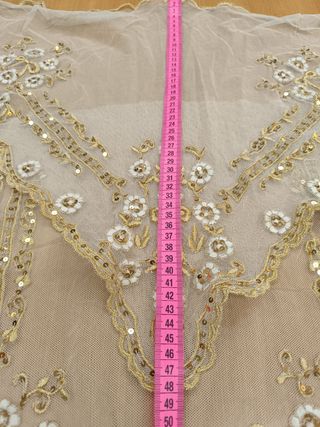 Manteleta tul bordado marfil y oro