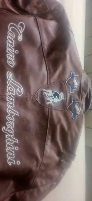 Chaqueta Cuero Italiana Marca Lamborghini