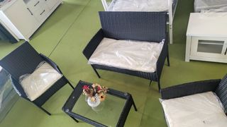Conjunto Terraza Rattan 2 Sillas y Sofá