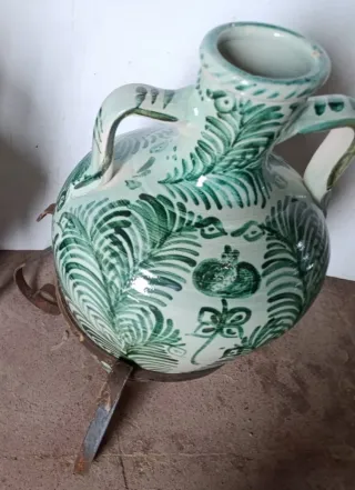 Cántaro Granadino estilo Fajalauza Cerámica Verde