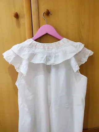 Camisón vintage blanco de algodón