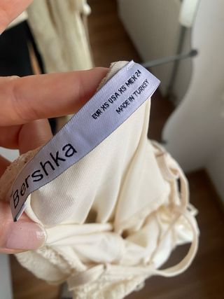 Vestido Bershka Beige Largo Elástico