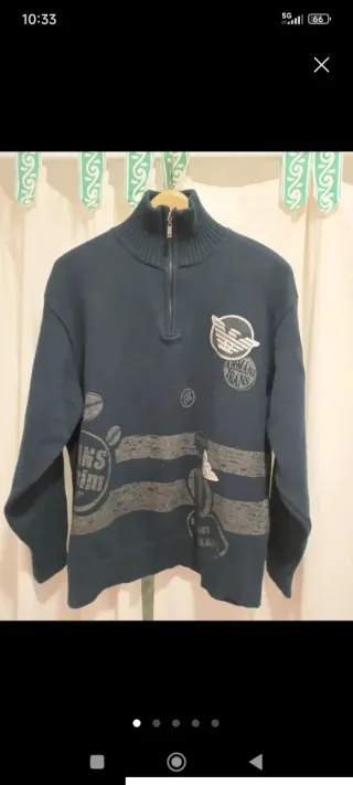 Jersey Armani Jeans cuello alto azul