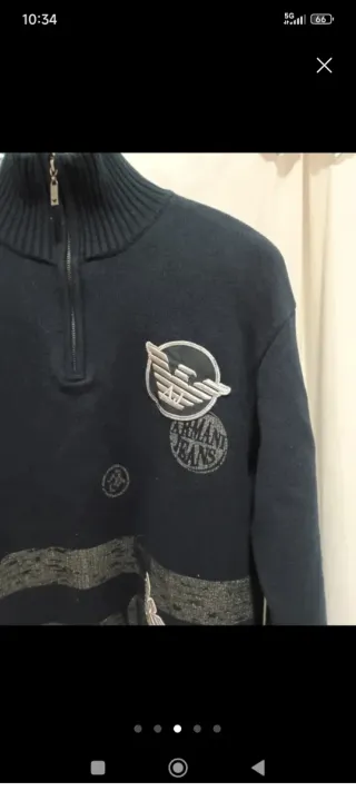 Jersey Armani Jeans cuello alto azul