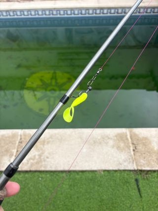 Caña y carrete de pesca spinning