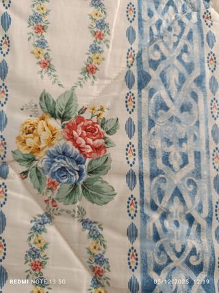 Colcha edredón floral azul