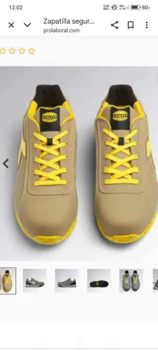 Zapatos seguridad Diadora beige y amarillo