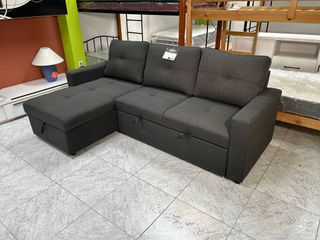 Sofá Chaise Longue Gris Cama